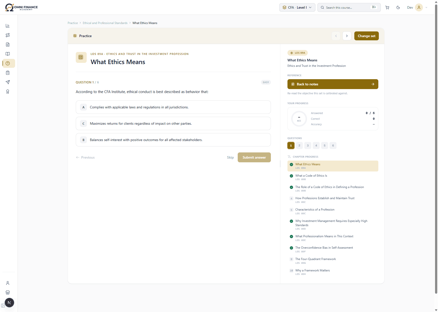 Omni Finance Academy question bank